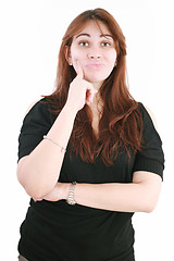 Image showing Woman thinking about a problem