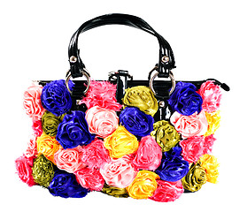 Image showing female bag with artificial flowers