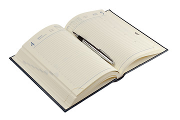 Image showing fountain pen on opened diary