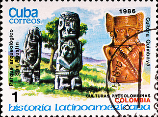 Image showing postage stamp shows example Quimbaya culture