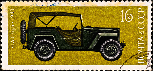 Image showing postage stamp shows vintage car 