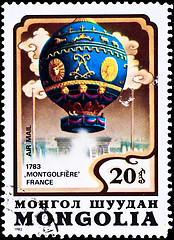 Image showing postage stamp shows french Mongolfier