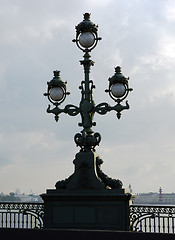 Image showing vintage street lamp on embankment