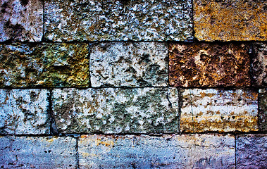 Image showing colored brick wall