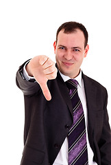 Image showing businessman gesturing thumbs down