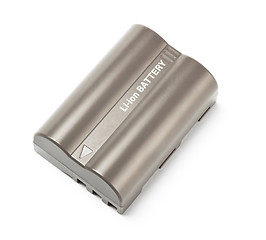 Image showing grey lithium-ion battery top view