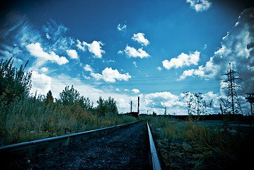 Image showing industrial landscape with railway