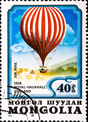 Image showing postage stamp shows air balloon 