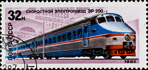 Image showing postage stamp shows russian train 