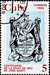 Image showing vintage cuba postage stamp