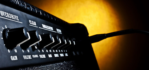 Image showing combo amplifier panel closeup