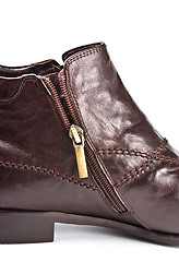 Image showing brown male shoes closeup