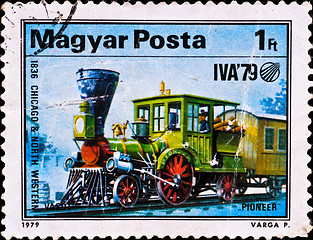 Image showing postage stamp shows locomotive 
