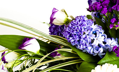 Image showing blue fuzzy (hyacinthus orientalis) bouquet