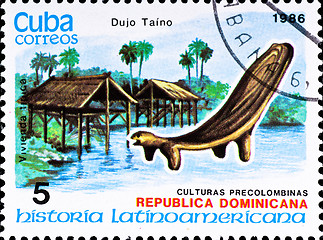 Image showing postage stamp shows example Dujo Taino culture