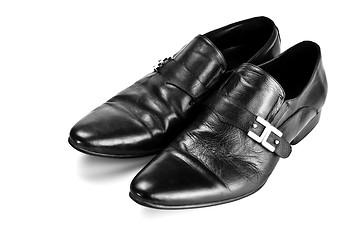 Image showing black male shoes with buckles