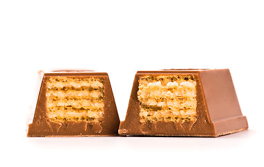 Image showing two waffles in chocolate