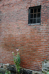 Image showing Barred Window In Brock Wall