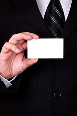 Image showing businessman show blank card