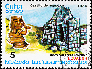Image showing postage stamp shows example Tolita culture