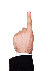 Image showing businessman finger up