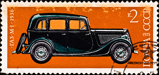 Image showing postage stamp shows vintage car 