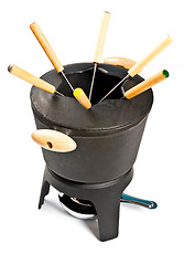 Image showing cast iron fondue set