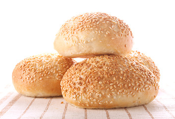 Image showing four buns with sesame seeds