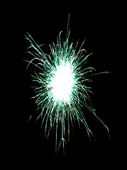 Image showing green fireworks