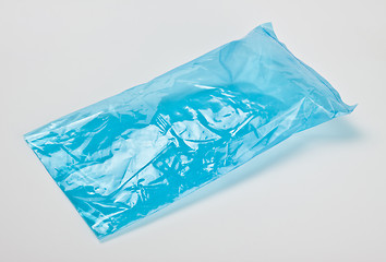 Image showing blue empty polyethylene package