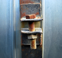 Image showing rusty screw and nut closeup