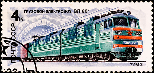 Image showing postage stamp shows russian train 