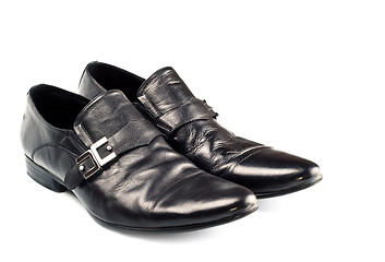 Image showing black male shoes with buckle