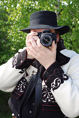 Image showing Photographer in traditional costume from Norway