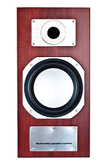 Image showing brown speaker system front