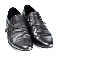 Image showing black male shoes with buckles