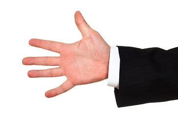 Image showing businessman opened hand