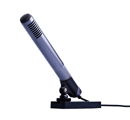 Image showing gray condenser microphone on stand