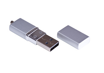 Image showing silvery usb flash drive