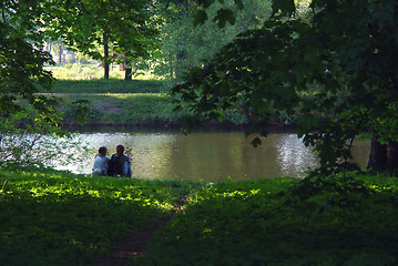 Image showing Couple on a Lake