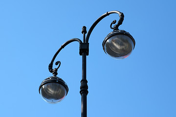 Image showing Vintage Street Lamp on Blue Background