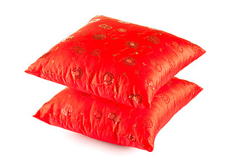 Image showing two red decorative pillows
