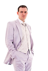 Image showing attractive young man in wedding suit