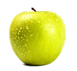 Image showing green apple with water drops