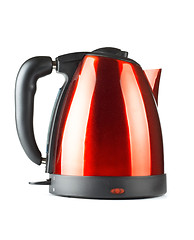 Image showing red and black electrical tea kettle