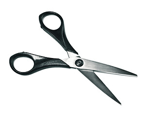 Image showing black opened scissors