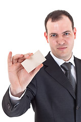 Image showing businessman show blank card