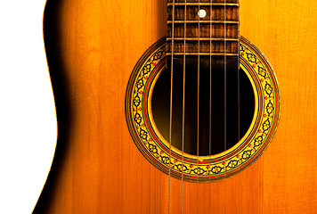 Image showing acoustic guitar central part