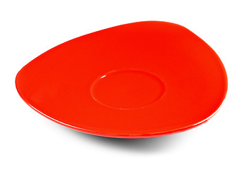 Image showing red tea saucer