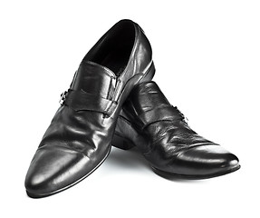 Image showing black male shoes with buckles